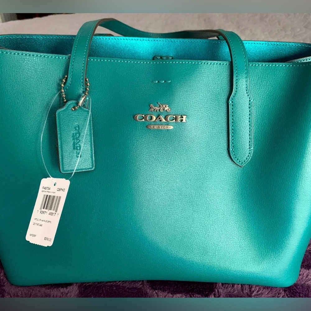 Coach Teal Tote Bag